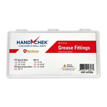 Flint Hills Trading Grease Fitting Stainless Steel Assortment 50 Pieces DISP-GFSS50